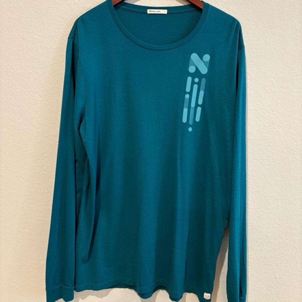 Marine Layer Teal Long Sleeve Tee Men's Size Large Supima Cotton Modal Blend‎